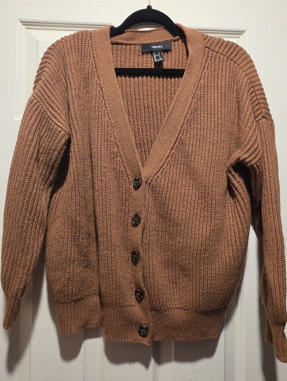 Forever 21 Chestnut Brown Button-Front Cardigan